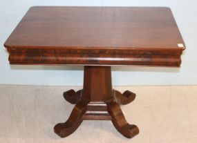  Mid 1800's Empire Octagon Shaped Base Center Table Mahogany square top empire center table with octagon shaped base; 39 1/2" w., 29" dia., 27 1/2" h.
