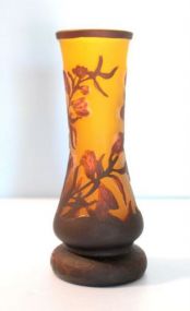  Reproduction Galle' Vase Beautiful reproduction signed Galle' vase; 7 1/2" h.