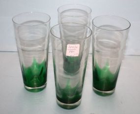  Set of Four Glasses 8" h.