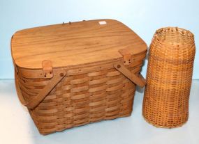  Picnic Basket & Basket 12 1/2" h.
