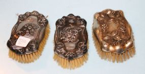  Three Victorian Silver plated Brushes