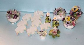  Porcelain Flowers, Vases & Nameplates Flowers 4" h.