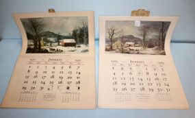  Two Currier & Ives Calendars 1950 and 1959