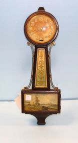  Westinghouse Banjo Clock with Ship Scene 21" h.