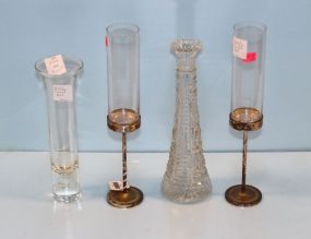  Two Champagne Glasses, Two Vases