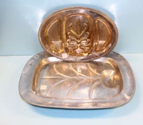  Large Tree of Life Tray, Divided and Footed Tree of Life Tray 21" w. ; 16" w.