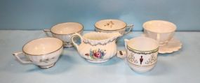  Royal Doulton Pitcher, Milk Glass Cup/ Saucers, Four Various Cups