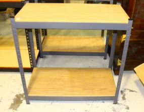  Metal Shelving with Wood Shelves 36" w., 36" h.