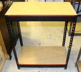  Metal Shelving with Wood Shelves 30" w., 36" h.