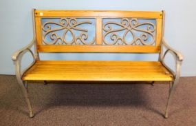  Wood and Iron Bench 50"w.