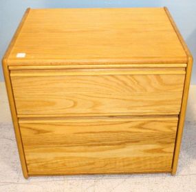  Oak Two Drawer CD Cabinet 24"w., 21"h., 19"d.