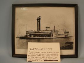 Natchez VI Steamer Picture, 1870, Framed Photograp