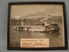 W.P. Snyder, Jr. 1916 Sternwheel Towboat Framed Ph