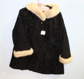 Vintage 1960's Lamb Coat With Real Mink Trim