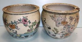 Two Porcelain Flower Pots