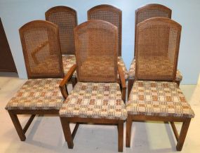 Set of Six Oak Caneback Chairs