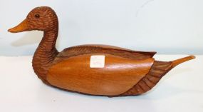 Hand Carved David Ritter Duck with Glass Eyes