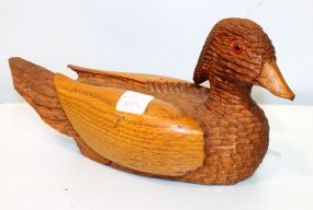 Hand Carved David Ritter Duck with Glass Eyes