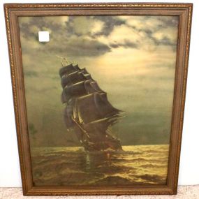 Old Ironsides Ship Print