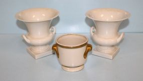 Pair Small Ceramic Urn & Cashpot
