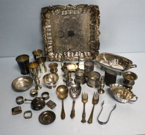 15" Square Footed Silverplate Tray