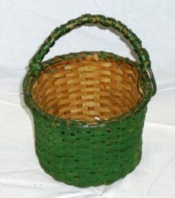 Green Basket with Handle