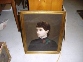 Large Oil Painting of Young Boy or Man
