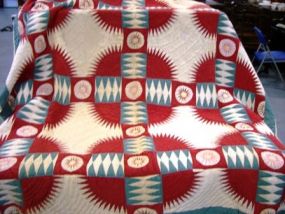 Blue Red and White Quilt