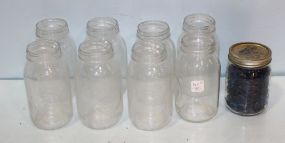 Eight Golden Harvest Mason Jars