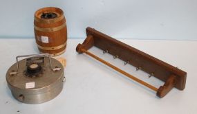 Major Combination Lock & Wood Barrel Bank