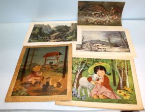 Four Unframed Vintage Prints