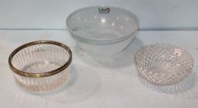 European Glass Bowl & Two Salad Bowls