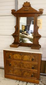 Victorian Burl Walnut Dresser