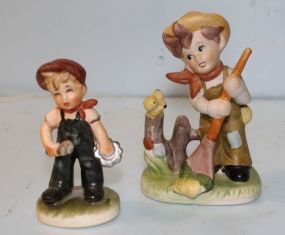 "Billy" Napoleonware Figurine & Bisque Painted Figurine of Boy