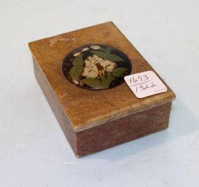 Marble Box with Enamel Flowers