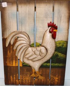 Wood Rooster Sign
