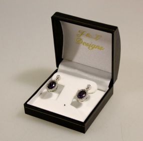 4 Ct. Oval Cut Amethyst Dinner Earrings