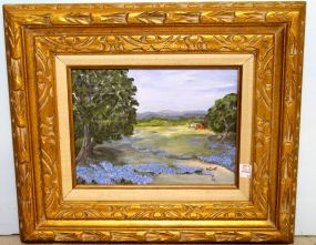 Oil On Canvas of Texas Bluebonnets