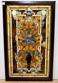 Stained Glass Window In Wood Frame