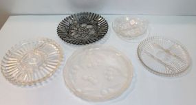 Five Glass Serving Trays