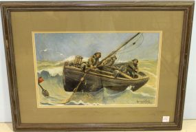 Watercolor of Fishermen