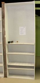 White Wood Bookshelf with Pegboard Back