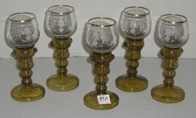 Amber & Clear Wine Glasses