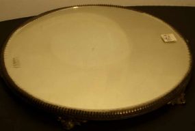 Silver Plated Frame Mirrored Plateau