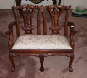 Chippendale Style Mahogany Settee