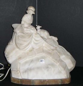 Alabaster carved "Mary had a Little Lamb"