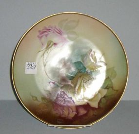 Bavarian Hand Painted Plate with Roses