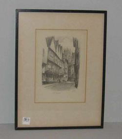 "York Petergate" Stenciled Picture of Buildings