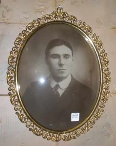 Convex Glass Rococo Brass Open Work Frame