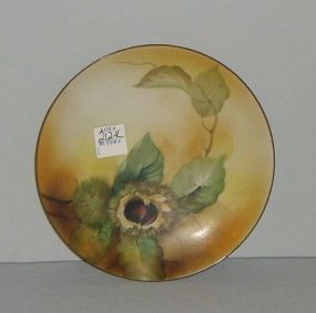 Hand painted Nippon plate with nuts & leaves
